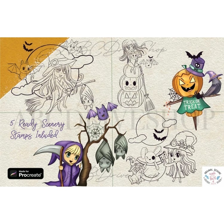 Procreate Brush - Halloween Procreate Stamp Brushes