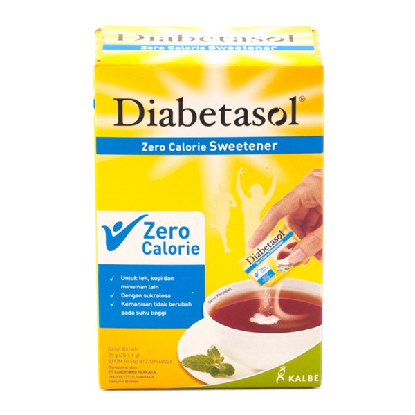 

DIABETASOL Zero Calorie Sweetener 25gr - Gula Pemanis Non Kalori 25 Sachet x 1g