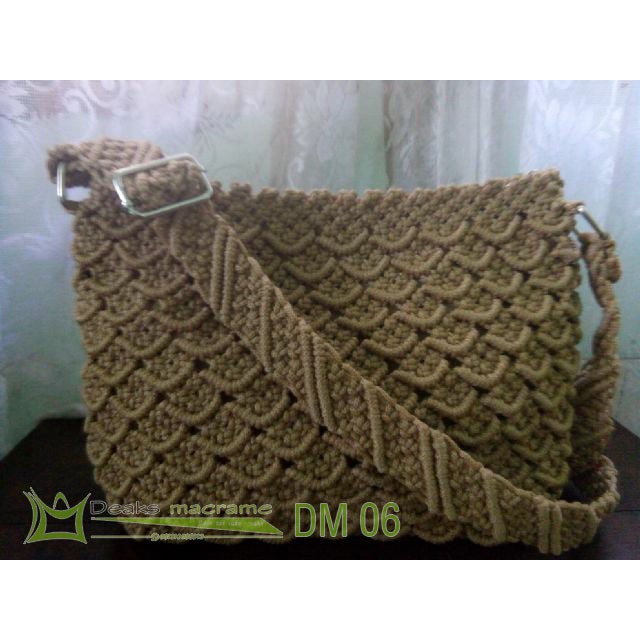 Tas Talikur/ Tas macrame slempang motif kerang DM06