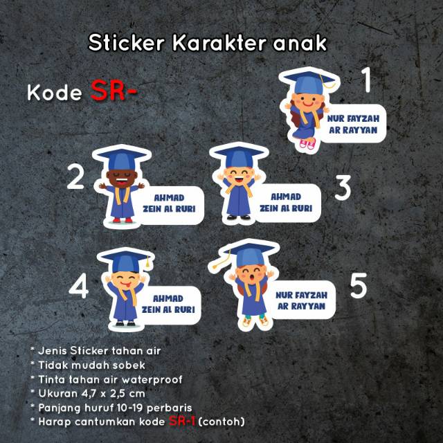 

Sticker nama anak / sticker karakter / sticker perlengkapan sekolah waterproof