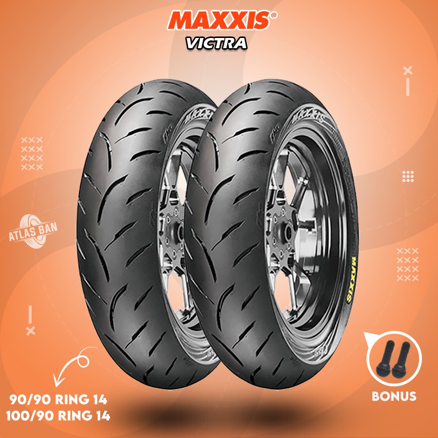 Sepasang Ban Tubles Motor YAMAHA LEXI MAXXIS VICTRA 90/90 - 100/90 Ring 14 Tubles