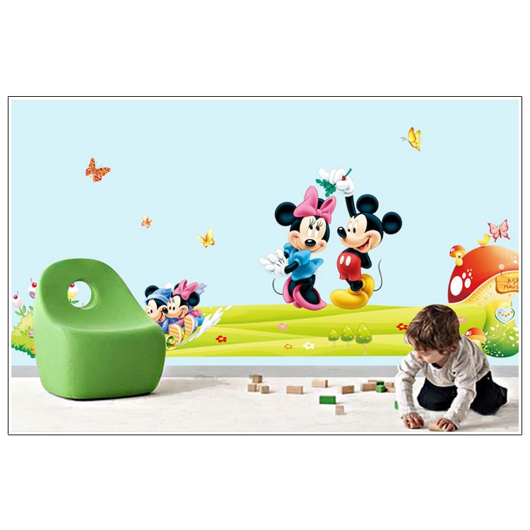 RELIZA WALL STICKER MICKEY BUKIT KARTUN MOUSE ANAK KIDS DF5086 STIKER DINDING