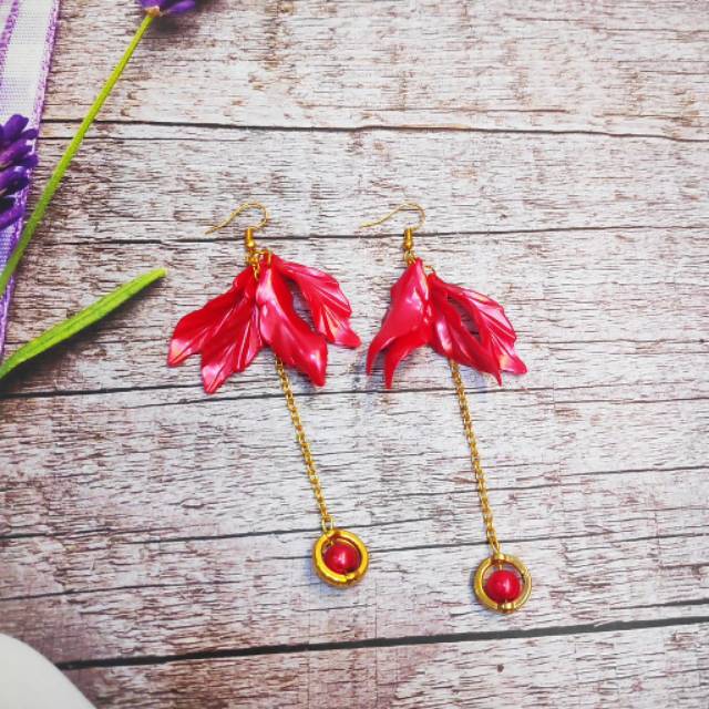 Anting Hijab Fashion Daun Akrilik Mutiara - ANTING HIJAB - GIWANG - KERABU ANTING JUNTAI FASHION