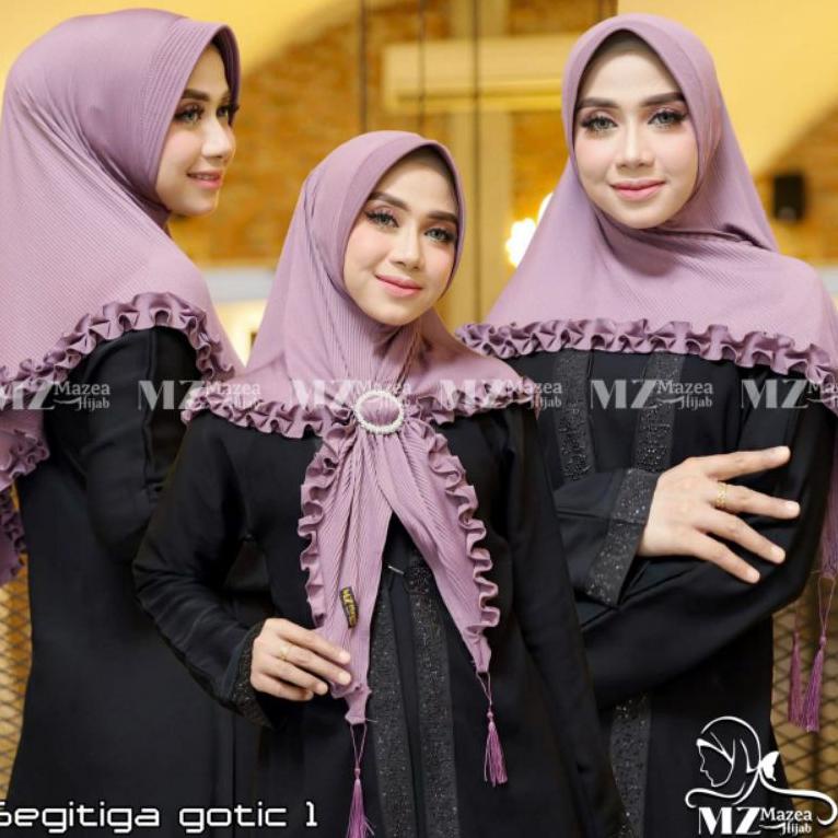 "WGE.26Au22ᶜ" JILBAB SEGITIGA INSTAN PLISKET PET GOTIK JAMBUL/BERGO PLISKET GOTIK/JILBAB REMPEL KRIW
