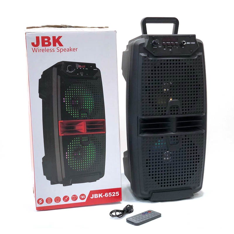 Speaker Bluetooth + Mic Karaoke Portable JBK-6525 Wireless Karaoke DOUBLE SPEAKER KOPER PORTABLE SPEAKER MUSIC BOX BLUETOOTH