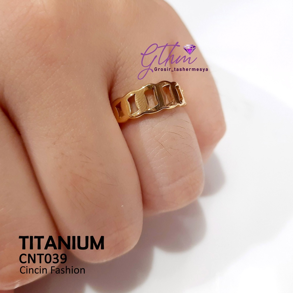 Cincin Wanita Titanium Rante Stainless Steel Perhiasan Fashion Import Premium CNT039 gthm