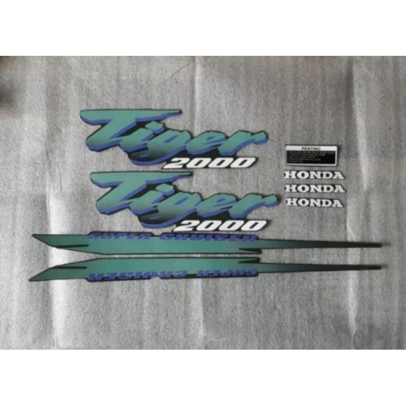 Striping sticker stiker polet lis tiger lawas tilas hijau ijo 93 94