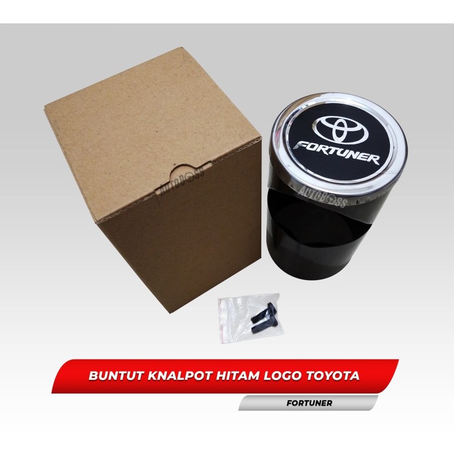 Buntut Knalpot Hitam Muffler Cutter Logo Toyota Fortuner