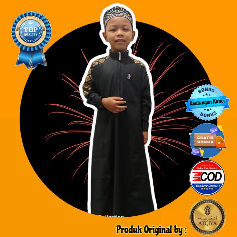 ATQIYA MOTIF BATIK 2 GAMIS ANAK-ANAK & REMAJA / Jubah laki-laki lengan panjang / Busana Muslim trend