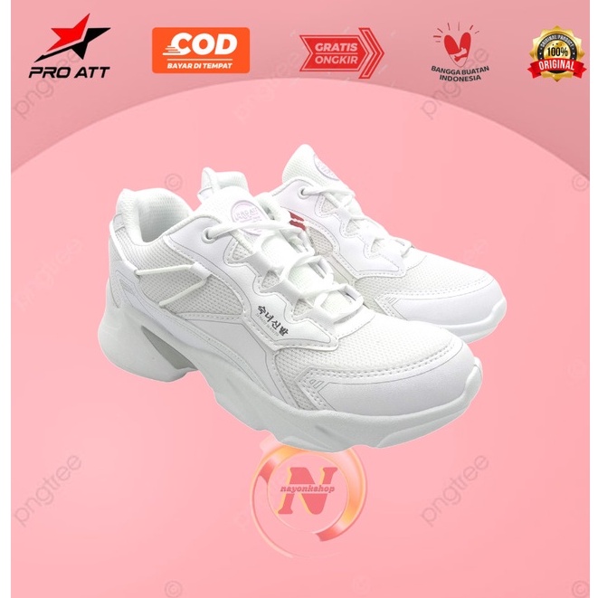 SEPATU RUNNING SPORT KETS WANITA PRO ATT LIC.WHITE GREY