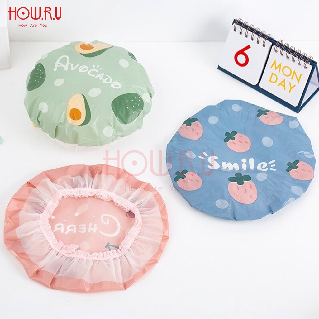 HOW.R.U | [Ready 12 Motif] Shower Cap / Topi Mandi Lucu Tebal Waterproof dan Reusable Untuk Dewasa Anak-anak HOW.R.U