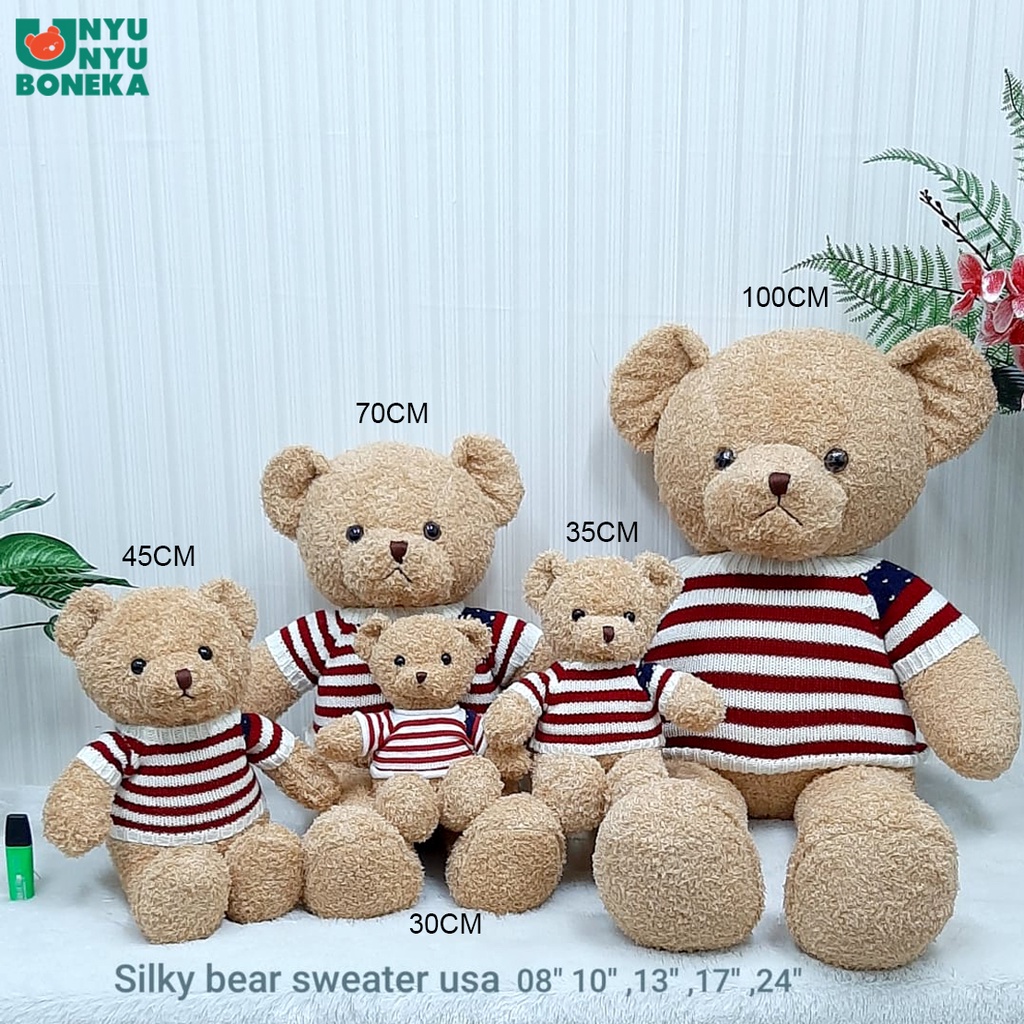 boneka teddy bear beruang animal sweater rajut usa ukuran 1 meter