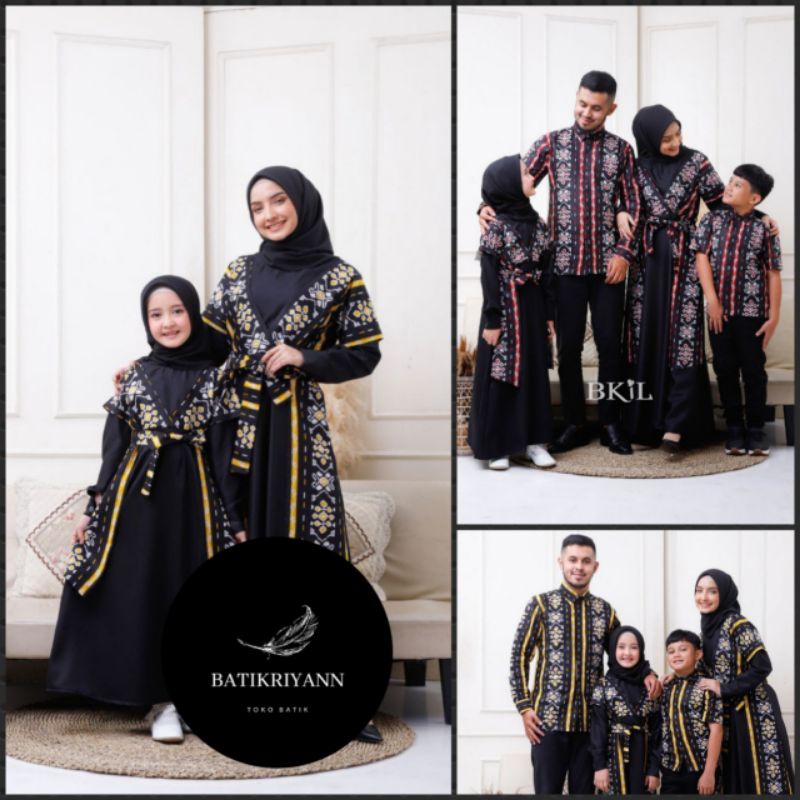 Batik Couple Keluarga Terbaru Kekinian Motif Songket Set Pakaian Keluarga Modern Terlaris Gamis Busu