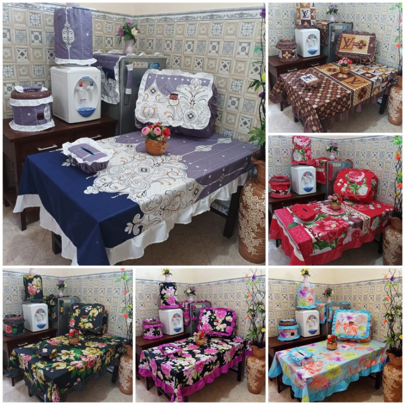 Hels_Again - Sarung Galon & Kulkas Megicom / Taplak Meja Home Set Multifungsi / Penutup Galon Anti