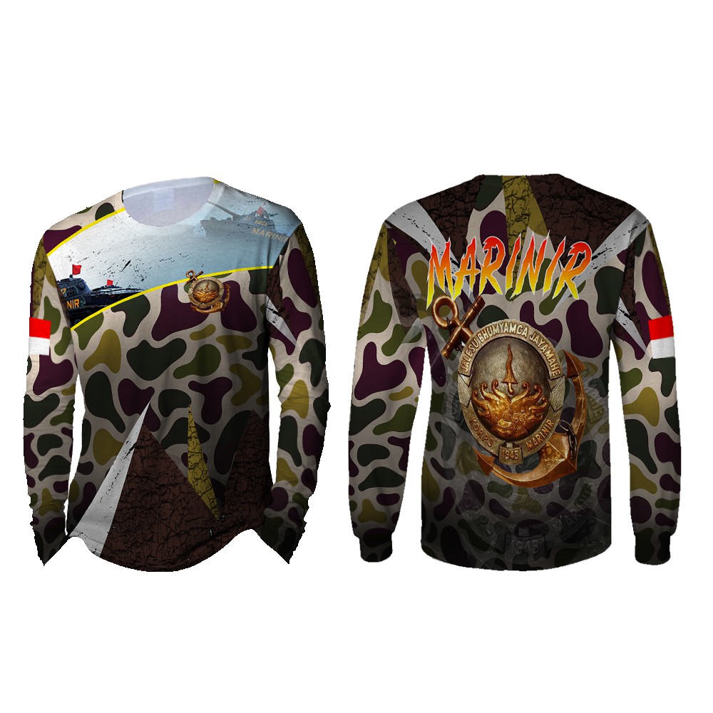 [Riashop] Kaos Marinir Lengan Panjang | Kaos Marinir Original | Kaos Marinir Hantu Laut