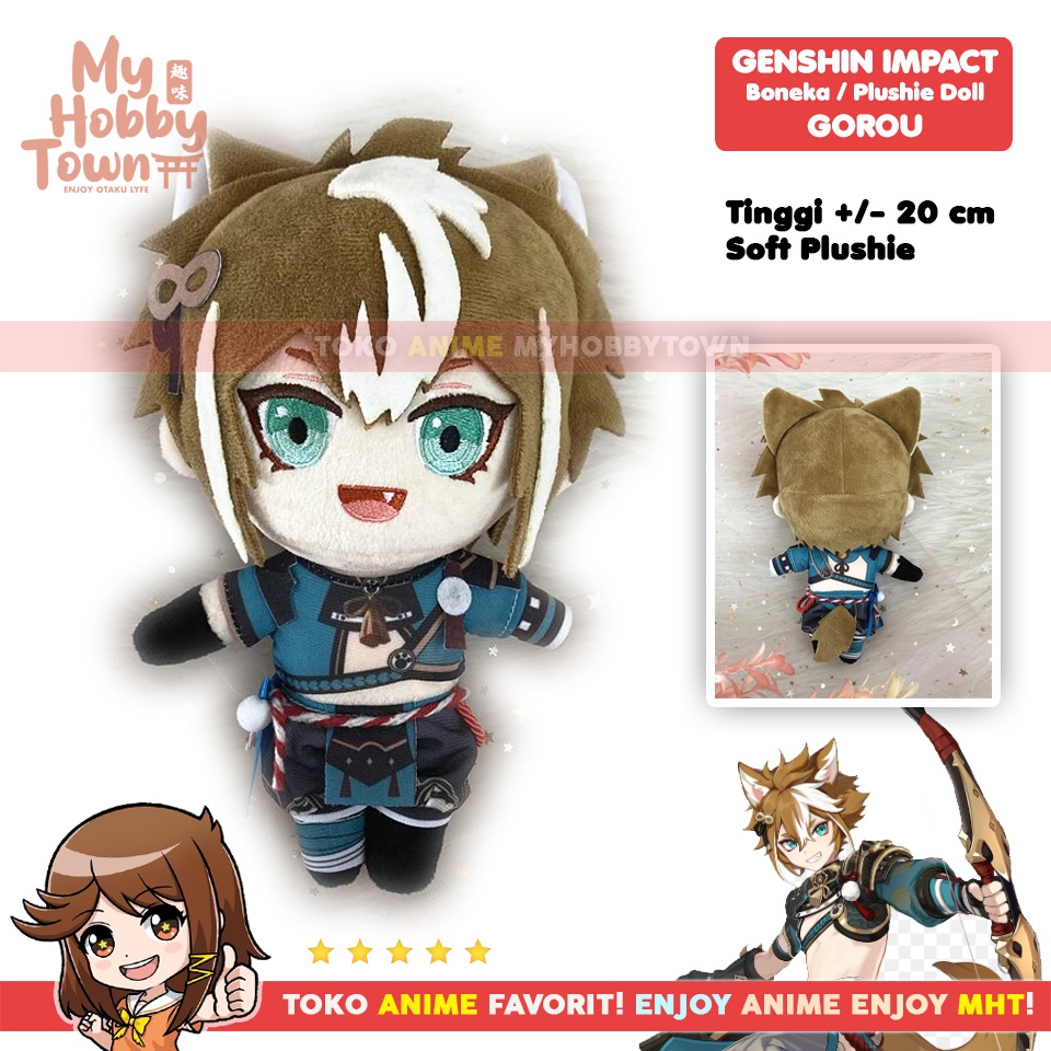 Boneka Anime Karakter Genshin Impact Gorou Plushie Doll