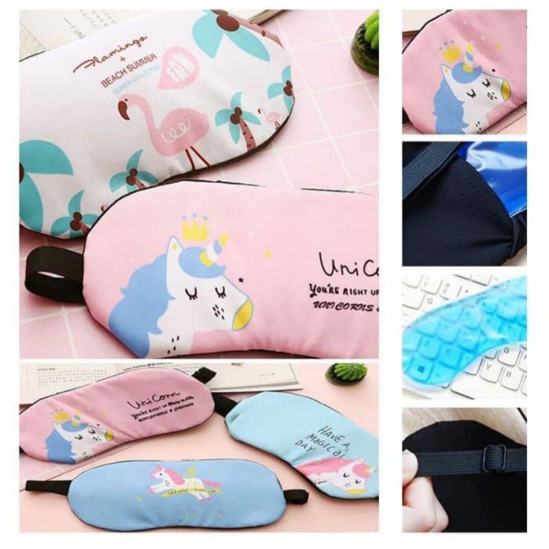 Penutup Mata Tidur Gel Sleep Mask Motif Lucu - Penutup Mata gel Karakter Lucu