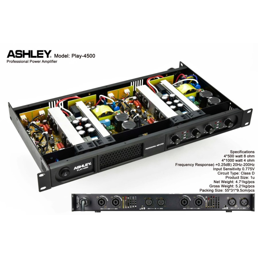 power ashley play 4500 4 channel ORYGINAL CLASS D ashley play4500 .