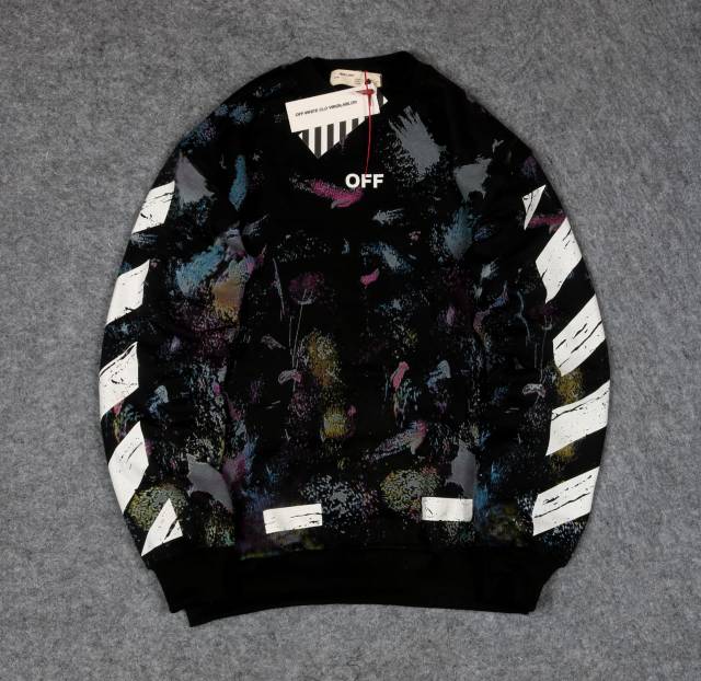 CREWNECK OFF WHITE GALAXY - SWEATSHIRT HYPEBEAST OFF WHITE GALAXY PREMIUM AUTHENTIC FULL TAG & LABEL