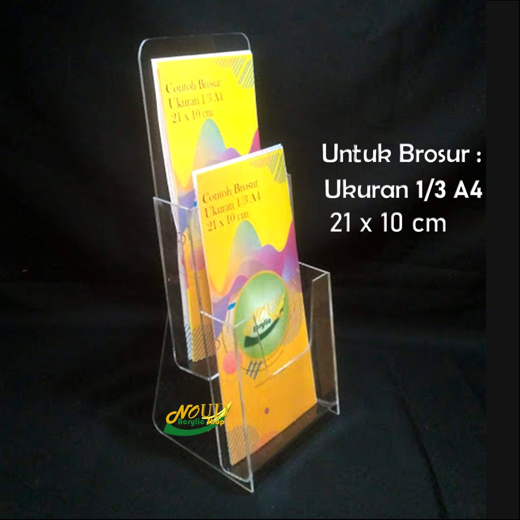  Tempat  brosur  Akrilik Acrylic standing leaflet 2 susun 