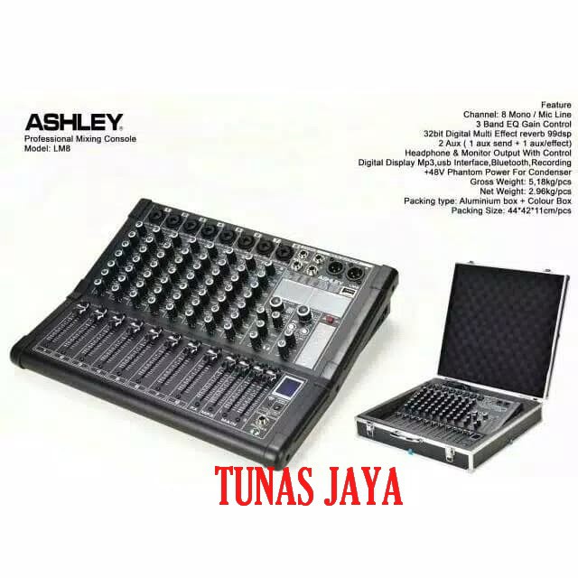 Mixer ASHLEY LM 8 - Original 8 Channel ASHLEY LM8 LM 8 FREE HARDCASE + TONGSIS