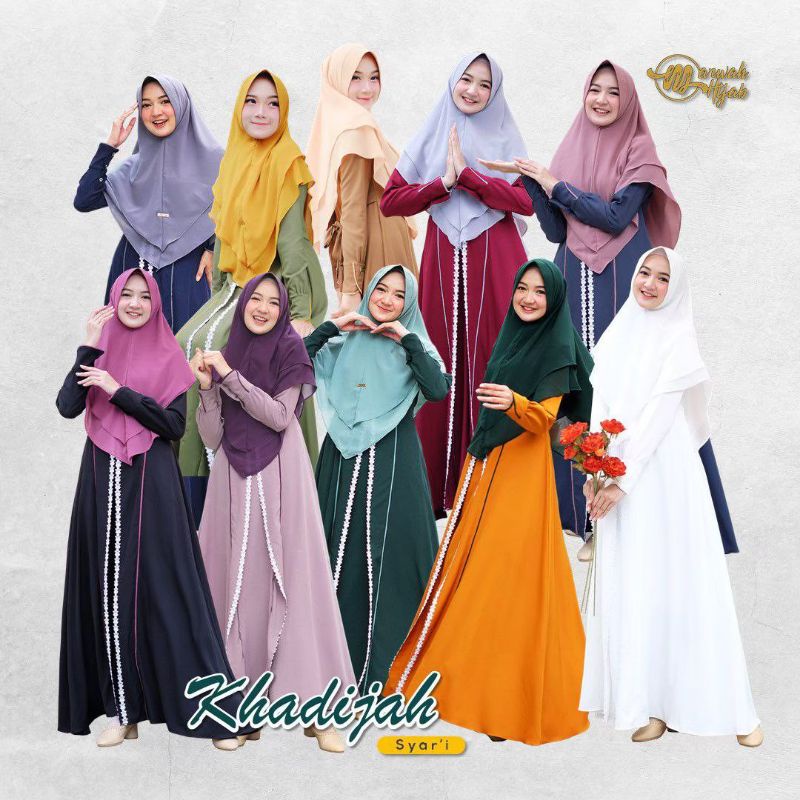 KHADIJAH SET SYAR'I BY MARWAH HIJAB / GAMIS SET SYAR'I PREMIUM / GAMIS SYAR'I BUSUI / GAMIS JUMBO