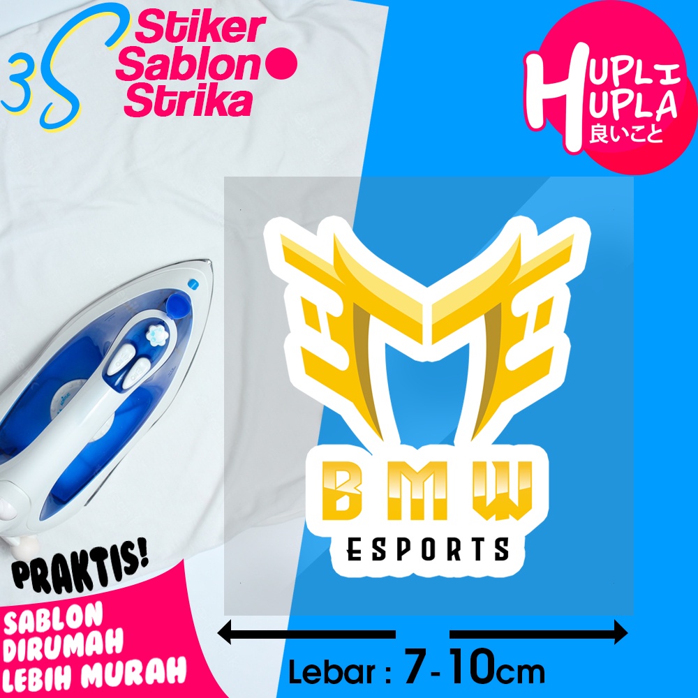 Stiker Sablon Setrika BMW Esports Team Esport Sticker Emblem Gosok Untuk Baju dan Jersey
