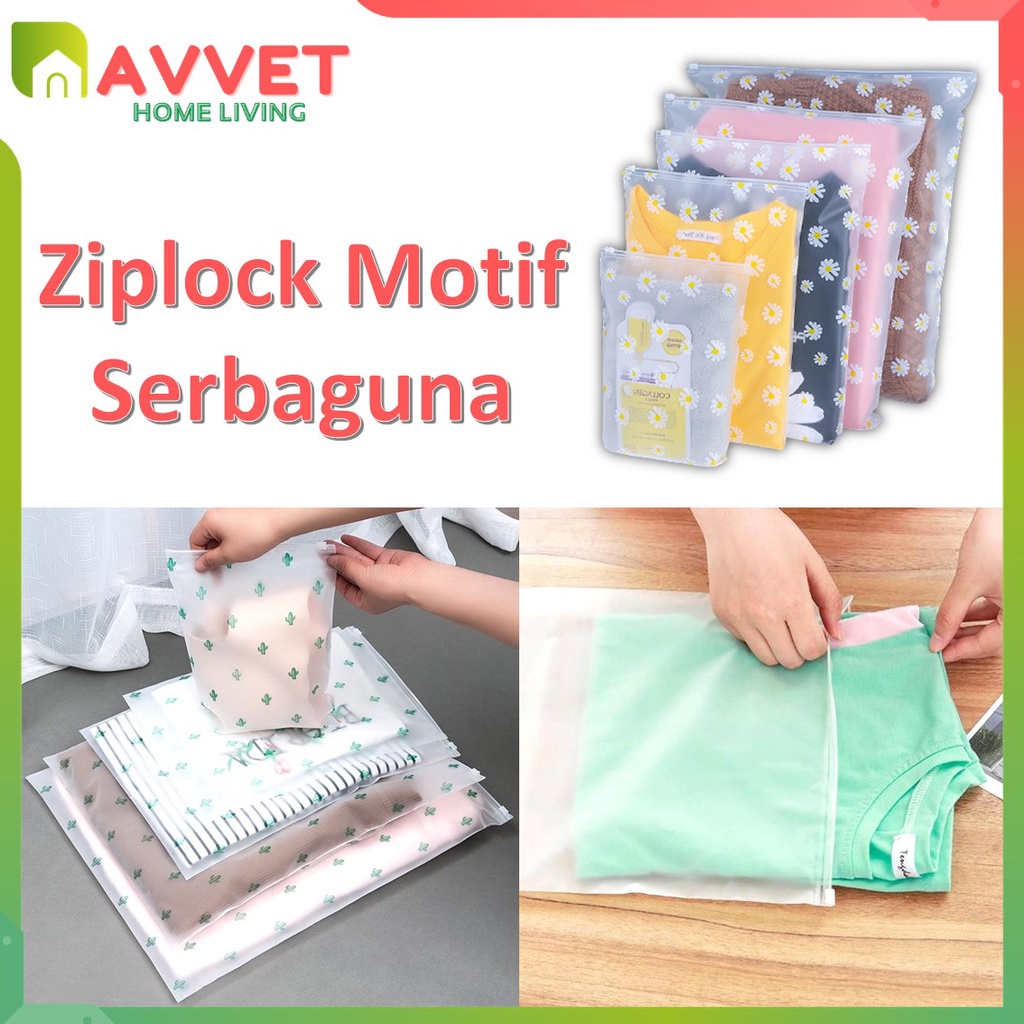 AVVET Ziplock Pouch Travel Polos Zipper Storage Bag Tas Pemisah Barang Tebal