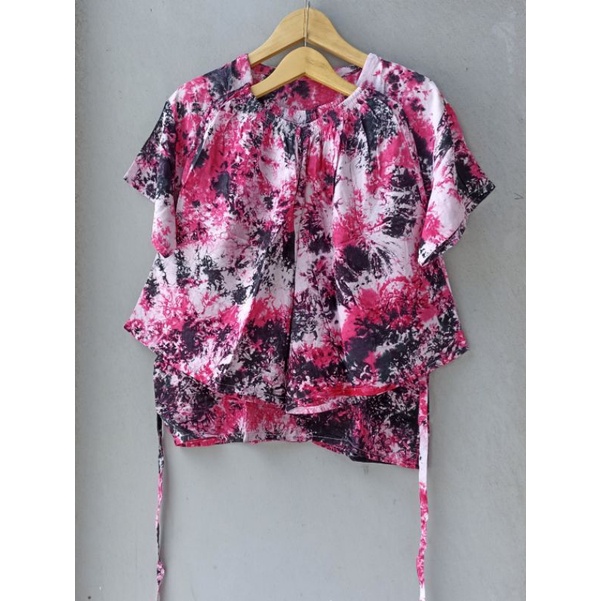 Setelan Pendek Jumbo XXL Ld 120 Rayon Tie Dye