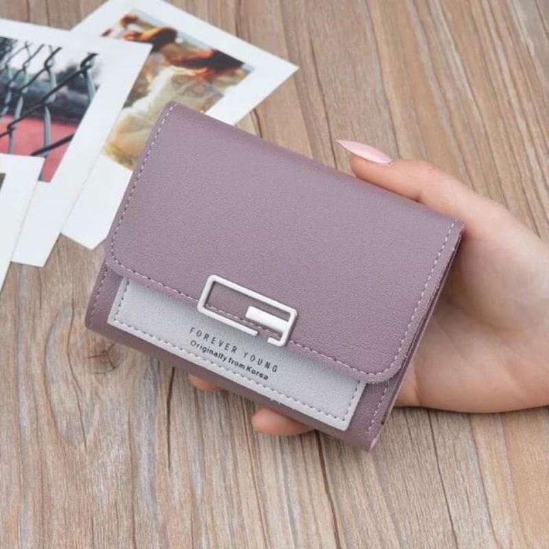 COD✓ Dompet Lipat Wanita Import Fashion Korea Murah Dompet Lipat Kekinian Cantik dan Terlaris