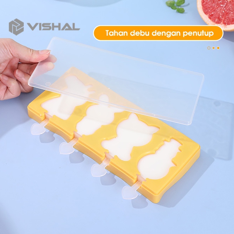 VISHAL Cetakan Ice Cream Silikon / Ice Cream Mold Dapur Cetakan Silikon Es Krim Musim Panas DIY VS-99