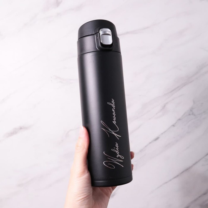 Otello - Custom Tumbler Botol Minum 500 ml Tumbler Termos Pushlock Cetak Nama Logo Grafir