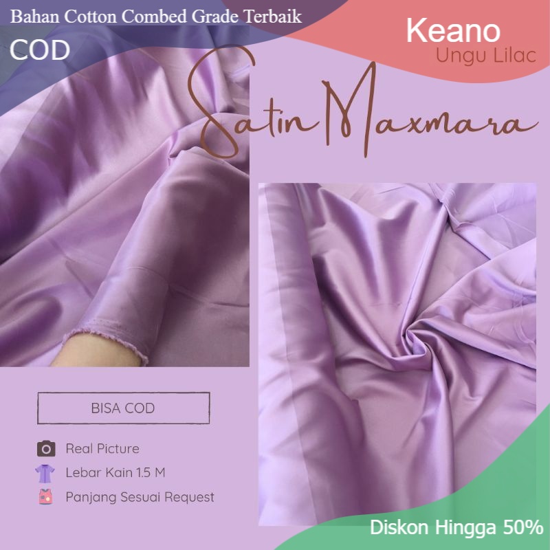 Spesial Bahan Kain Satin Premiun Maxmara Warna Rosegold Taro Pink