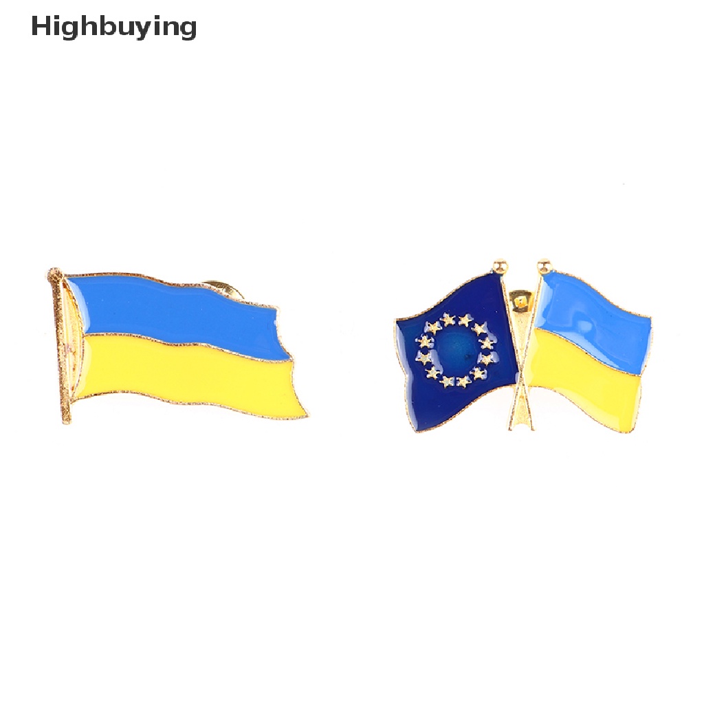 Hbid 1PC Bros Bentuk Bendera Ukrainian Bahan Metal Untuk Aksesoris Pakaian