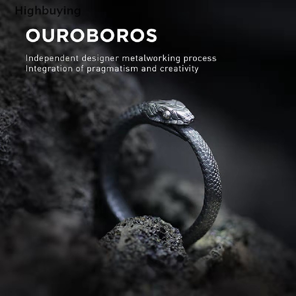 Hbid 2021 Cincin Pasanganpriawanita Desain Black Live Mouth Ouroboros Dark Pioneer Untuk Pestahadiah