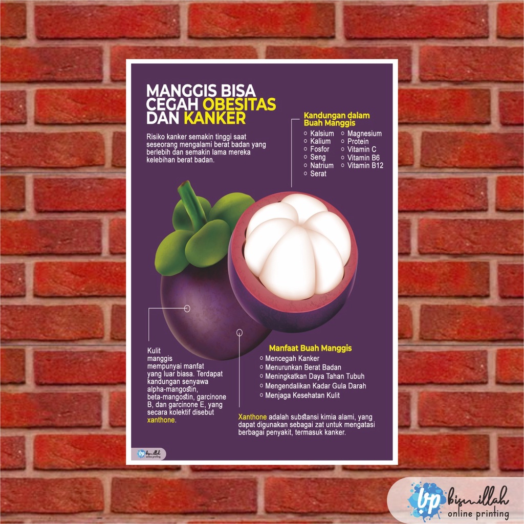 

Poster Kesehatan Manggis Bisa Cegah Obesitas dan Kanker