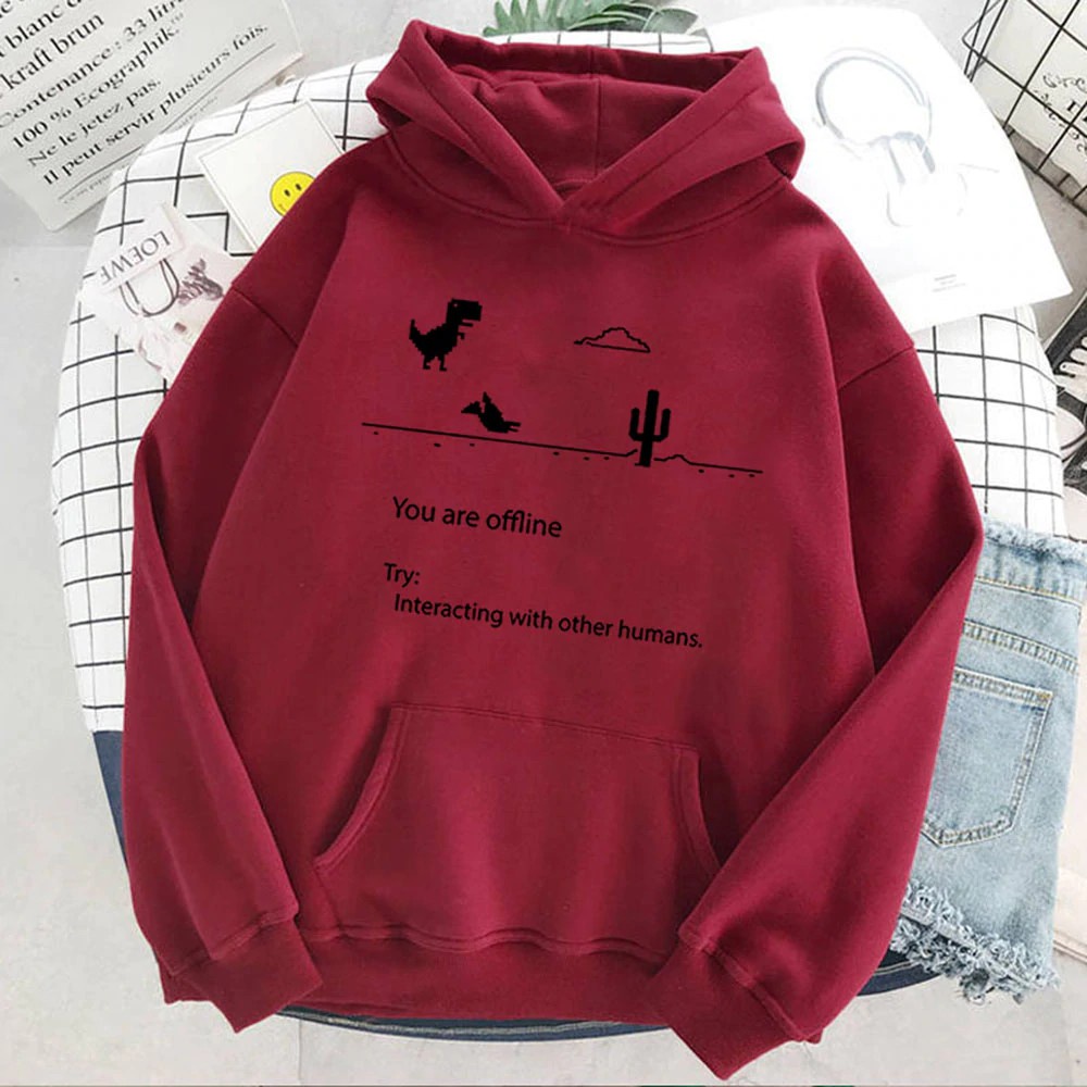 IvannaCollection Sweater Hoodie Wanita Offline Dino Jaket Hodie Oversize Bahan Tebal
