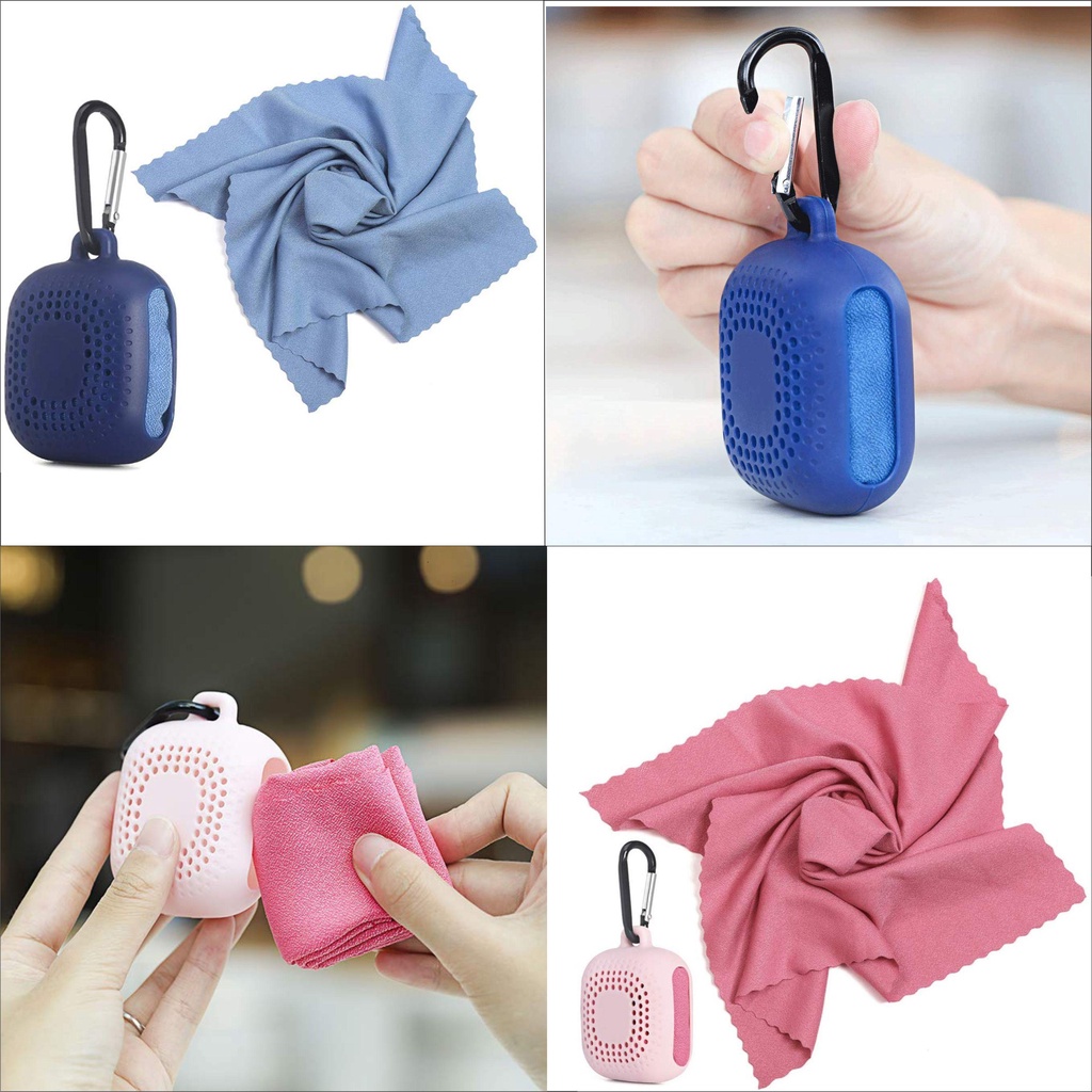 Quick dry Towel Handuk olahraga dingin Microfiber Magic Cool Towel + Carabiner and Portable Case