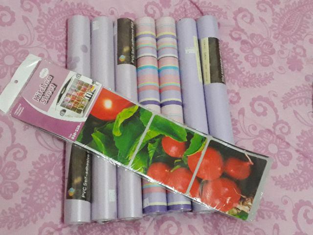 S017ls Wallpaper Sticker Ku Garis Pink 45cm X9-10m Wallpaper Dinding