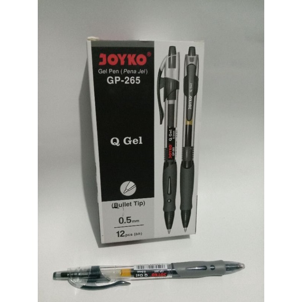 

pulpen joyko gel pen ( pena jel ) GP _ 265 Bullet Tip 0,5 mm 1 box 12 pcs ( hrg satuan )