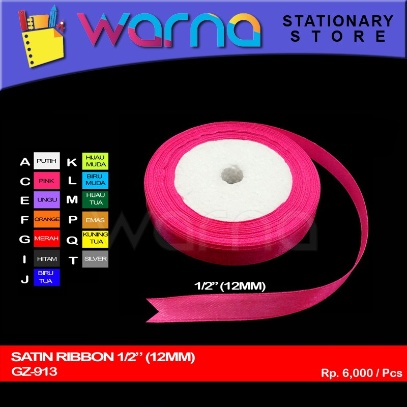 

PITA SATIN KAIN RIBBON 12MM 1/2 INCH GZ-913