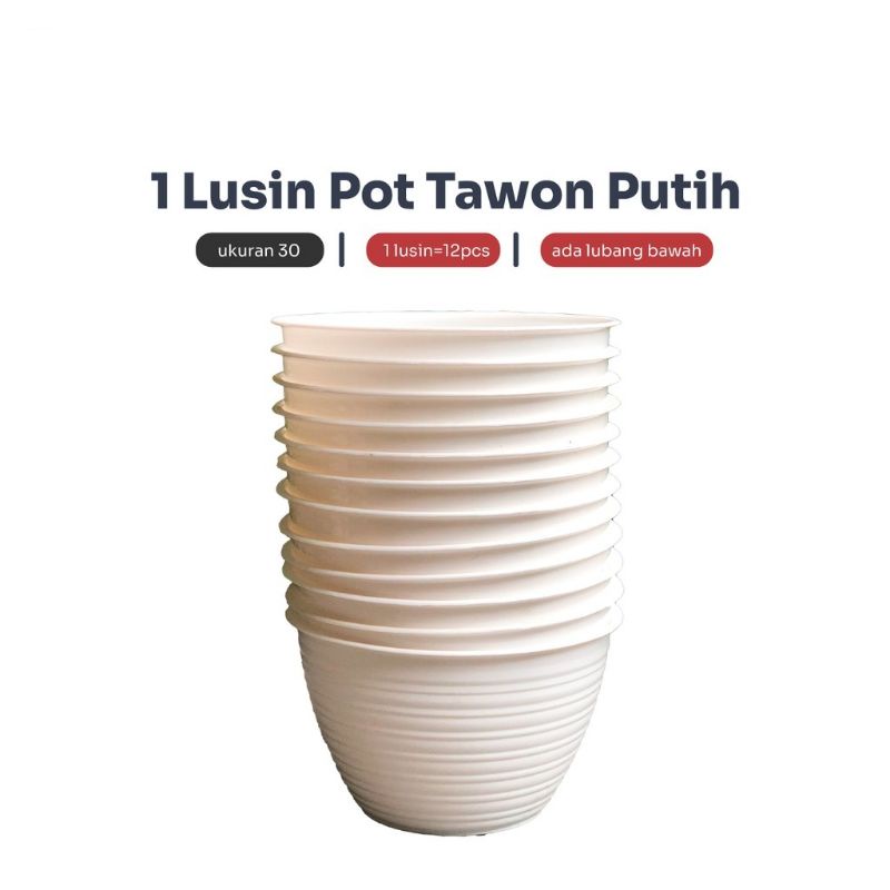 1 lusin Pot Bunga Motif Tawon Putih ukuran 30 cm / Pot Tawon madu 30 cm