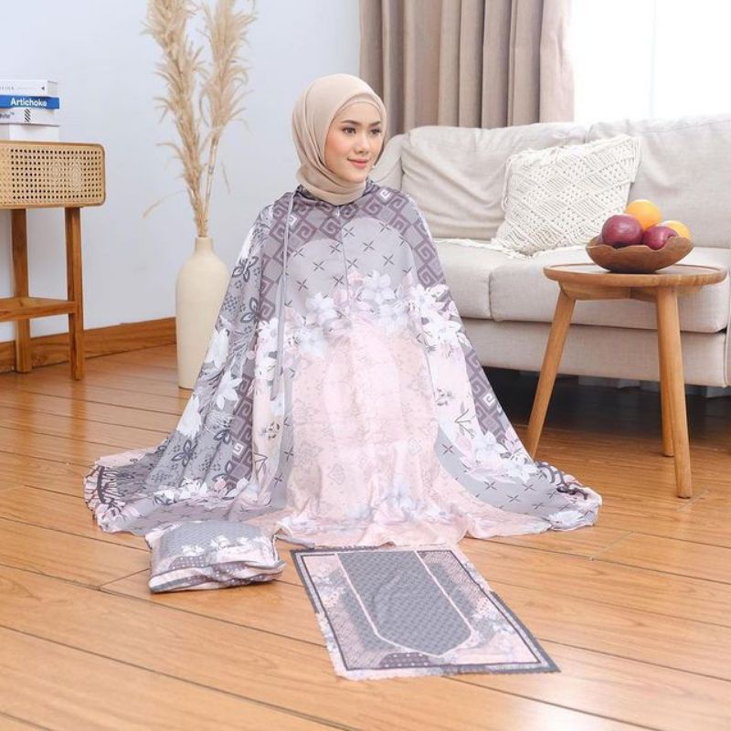 Mukena Dewasa Potongan Baju Sembahyang Telekung Sholat Motif Free Tas Sejadah Kecil Lebaran Gift Pre