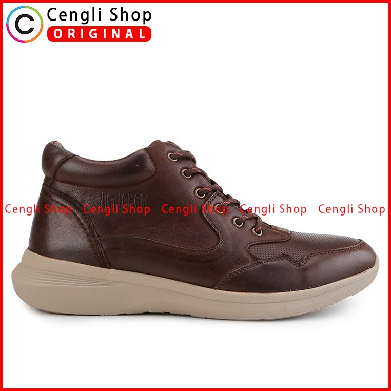 SEPATU SNEAKER JIM JOKER PRIA ORIGINAL CASUAL KULIT ASLI COKLAT JJ31