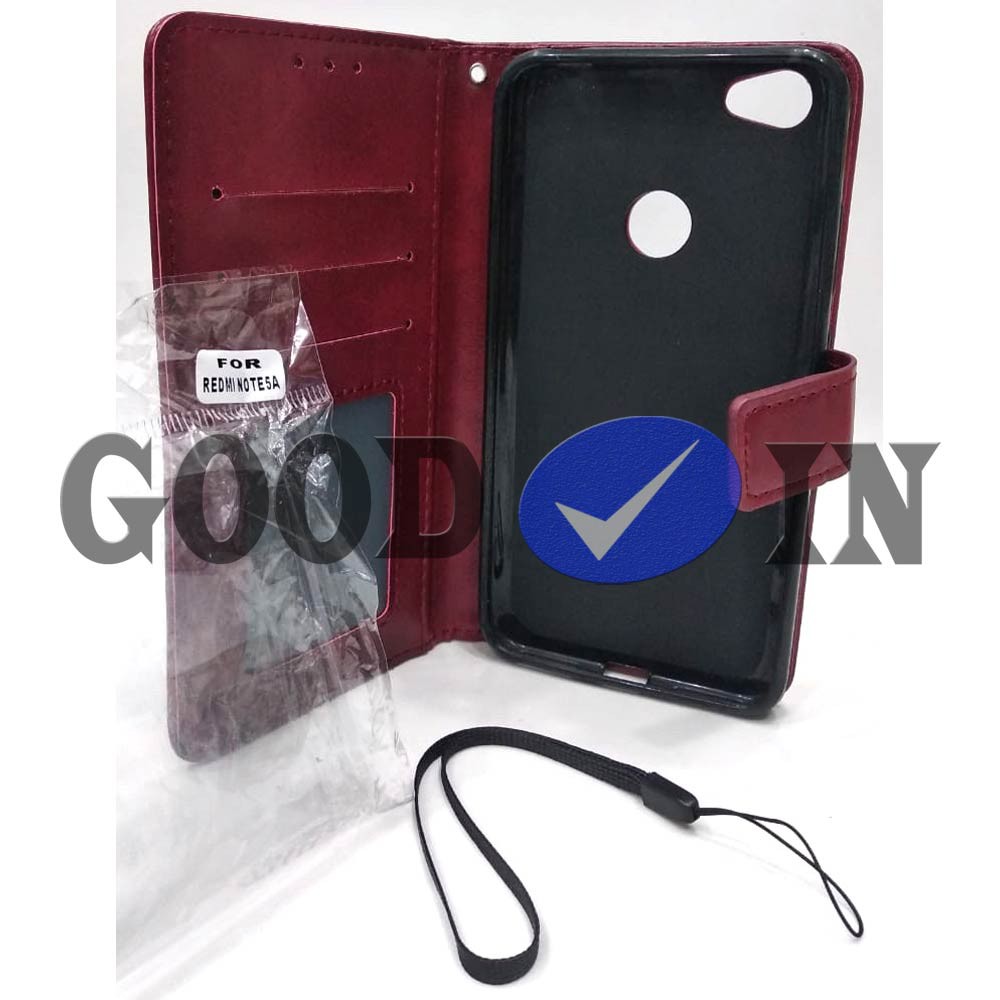 Flip Case - Flip Polos - Case Dompet Kulit Polos - Case REDMI NOTE 5A