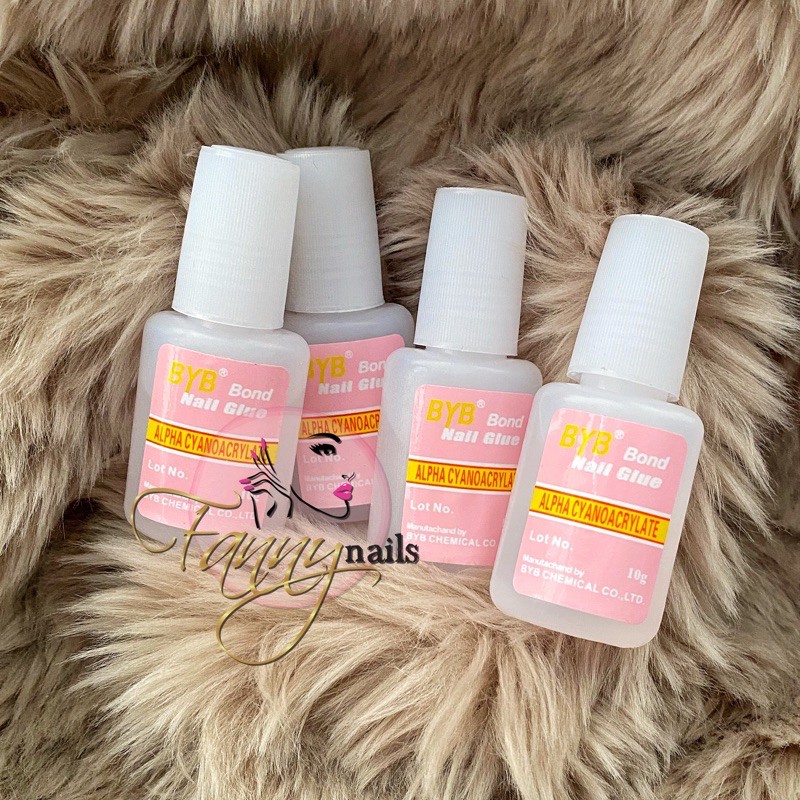 BYB Bond pink nail glue / lem kuku palsu 10gr lem kupal nailart