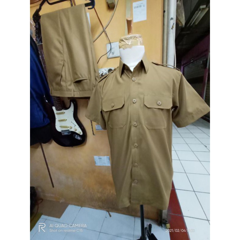 BAJU SERAGAM PNS PRIA PDH COKLAT KHAKI ATAU KREM FASHION PRIA