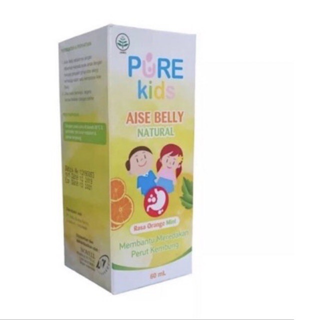 Pure Kids Aise Belly Natural 60ml - Pereda Perut Kembung Anak rasa Jeruk - Obat Kembung Kolik anak