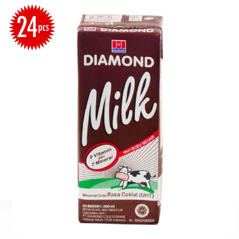 

Susu DIAMOND MILK UHT Chocolate Karton 200ml isi 24 pcs