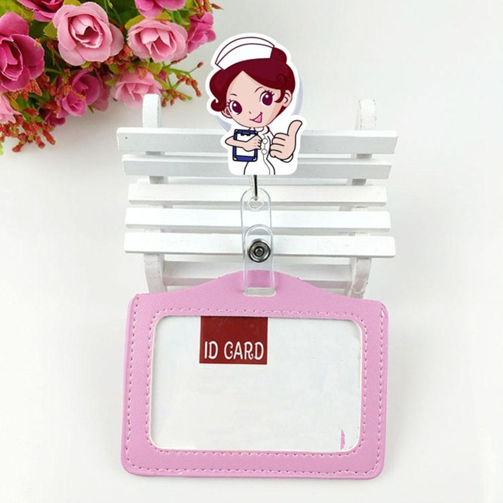 Lanfy Holder Kartu Nama Lucu 1PC Badge Reel Klip ID Name Card Doctor Card Holder Clip